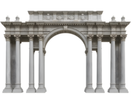 Archway with columns isolated on a transparent background png