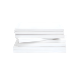 Stack of white paper sheets isolated on a transparent background png