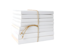 Stack of white books tied with rope isolated on transparent background png