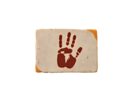 Handprint of a child on a soap isolated on transparent background png