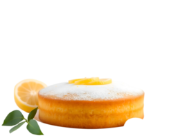 Lemon Cake with Lemon Slice Isolated on Transparent Background png