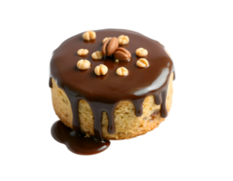 Chocolate cake with nuts on a transparent background png