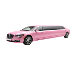 Pink limousine isolated on transparent background png