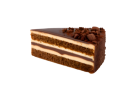 Slice of chocolate cake isolated on transparent background png