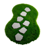 3d rendering of green grass question mark isolated on transparent background png