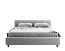 Double bed with pillows isolated on transparent background png