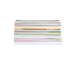 Stack of documents isolated on transparent background png