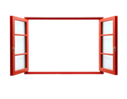 Open red window with transparent background png