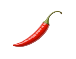 Close-up of a ripe red chili pepper with a green stem png