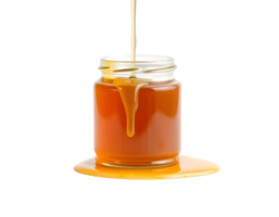 Caramel Sauce Dripping from a Glass Jar png