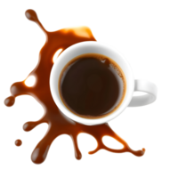Coffee cup with a splash of liquid png
