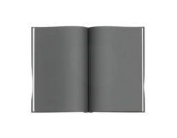 Open book with blank pages isolated on a transparent background, perfect for mockups and designs png