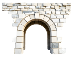 Stone Archway Architecture with Grey and White Blocks png