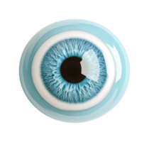 Detailed blue eye close-up with intricate patterns and reflection, cut out png