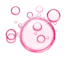Translucent pink soap bubbles with various sizes and shapes, cut out png