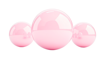 Glossy pink spheres in various sizes, cut out png