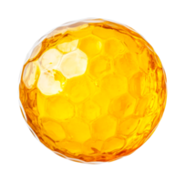 Amber honey sphere with hexagonal pattern, cut out png
