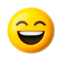 Smiling emoji with happy expression and closed eyes, cut out png
