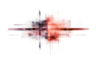 Abstract geometric artwork with bold colors and dynamic lines, cut out png