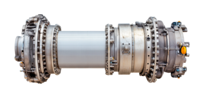 Industrial gas turbine engine component isolated on white for mechanical engineering, cut out png