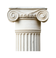 Elegant ionic column capital featuring scrolls and fluted design, cut out png