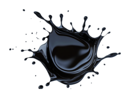 Dynamic liquid splash isolated on solid background with droplets, cut out png