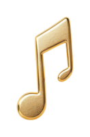 Golden musical note symbol with textured design, cut out png