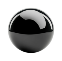 Reflective silver sphere with glossy surface and smooth texture, cut out png