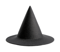 Classic witch hat with pointed tip for halloween costume accessory, cut out png