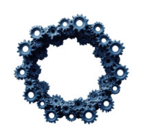 Intricate circular gear structure displaying detailed mechanical design, cut out png