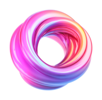 Colorful abstract shape with smooth, twisting motion and vivid gradient, cut out png