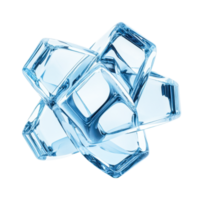 Geometric crystal structure with transparent interlocking glass shapes, cut out png