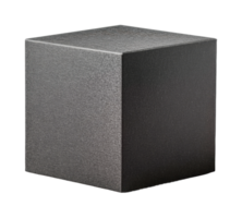 Textured gray cubic object displayed against plain backdrop, cut out png