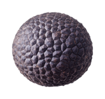 Textured hexagonal sphere with stone-like surface pattern, cut out png