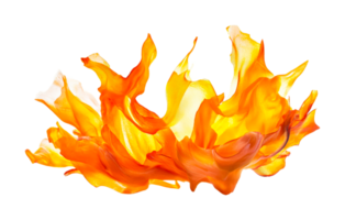 Vivid abstract flame-like pattern with dynamic flowing shapes, cut out png