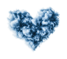 Fluffy heart-shaped cloud symbolizing love and imagination, cut out png