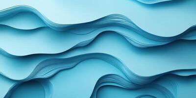 Intricate layers of blue paper create a flowing abstract pattern showcasing texture and depth photo