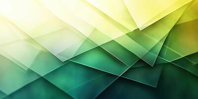 Layers of translucent textures create a vibrant interplay of green and yellow hues in a modern abstract design photo