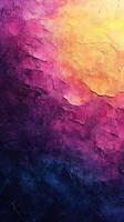Intricate texture of purple and orange hues blending together in a vivid abstract design photo