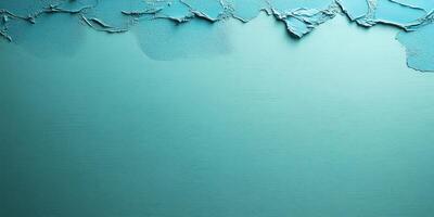 Vibrant teal texture with peeling paint creating an artistic, abstract background for design purposes photo
