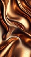 Beautiful flowing bronze fabric drapes softly, showcasing elegant texture and shine in warm lighting photo