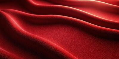 Textured red fabric showcases soft waves and rich color under subtle light in an interior setting photo