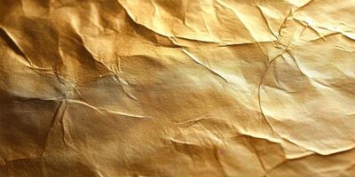 Textured golden paper with creases showcasing a rich, metallic sheen in soft lighting photo