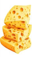 Cheese blocks stacked in a vibrant arrangement showcasing texture and color photo