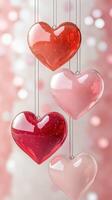 Ornate heart-shaped decorations create a festive atmosphere for a romantic celebration photo