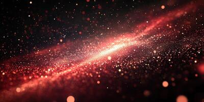 Beautiful cosmic dust in shades of red sparkling against a dark backdrop during a cosmic event photo
