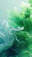 Colorful swirling abstract design with green and blue hues creating a dynamic visual effect photo