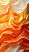 Flowing layers of orange and white fabric create a vibrant, abstract pattern suitable for various design projects photo