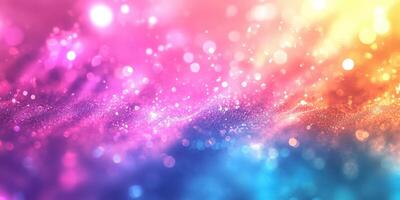 Bright and colorful abstract background with light particles creating a dreamy atmosphere at dusk photo