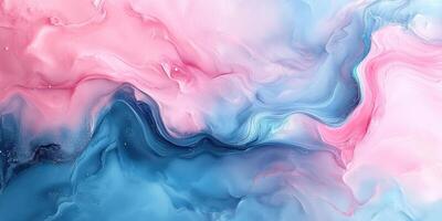Abstract swirl of pink and blue hues creates a dreamy ocean-like texture in contemporary art style photo